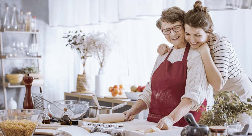 Mother & daughter baking