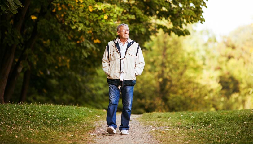 Older man walking