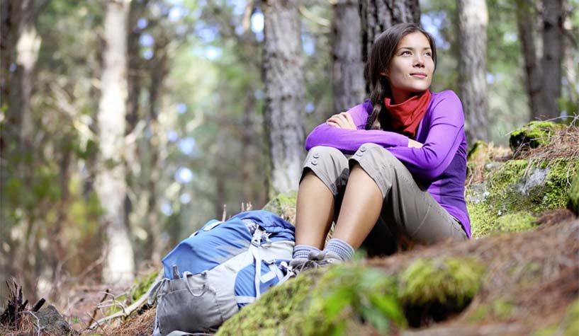 Woman in woods