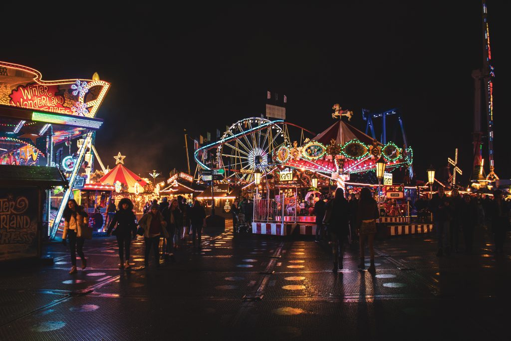 Fair ground at night