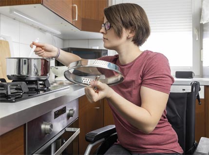 Woman making dinner