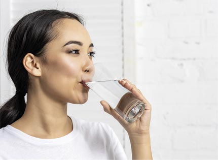 Woman drinking water