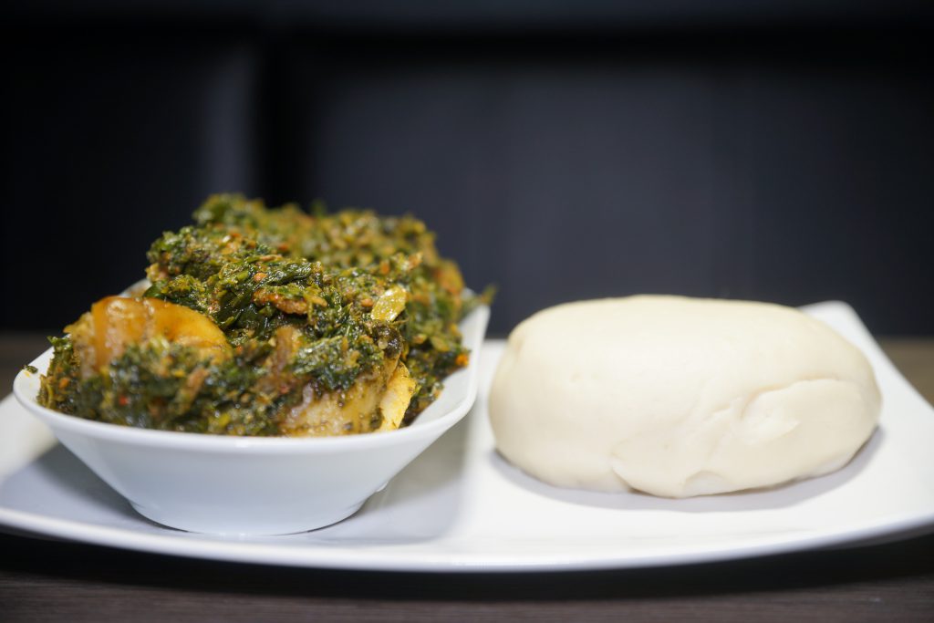 Eforiro & fufu combination