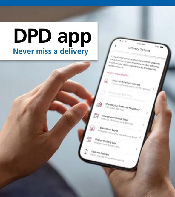 Someone using the DPD app on a smartphone