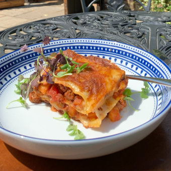Stoma-friendly vegetarian lasagne