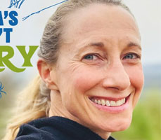 Supporting graphic of woman smiling